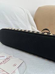 VLTN Rockstud Small Shopping Bag In Grainy Calfskin Black - 32x29x7cm - 5