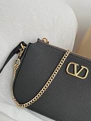 VLTN Mini Vlogo Signature Crossbody Bag In Grainy Calfskin Gray - 21.5x13x3cm - 2