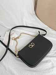 VLTN Mini Vlogo Signature Crossbody Bag In Grainy Calfskin Gray - 21.5x13x3cm - 6