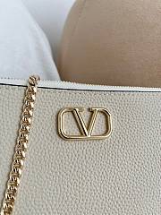 VLTN Mini Vlogo Signature Crossbody Bag In Grainy Calfskin Cream - 21.5x13x3cm - 2