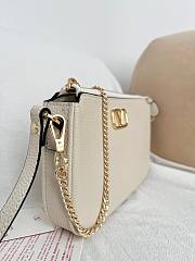 VLTN Mini Vlogo Signature Crossbody Bag In Grainy Calfskin Cream - 21.5x13x3cm - 3