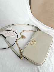 VLTN Mini Vlogo Signature Crossbody Bag In Grainy Calfskin Cream - 21.5x13x3cm - 6
