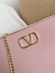 VLTN Mini Vlogo Signature Crossbody Bag In Grainy Calfskin Pink - 21.5x13x3cm - 2