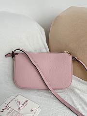 VLTN Mini Vlogo Signature Crossbody Bag In Grainy Calfskin Pink - 21.5x13x3cm - 4
