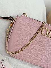 VLTN Mini Vlogo Signature Crossbody Bag In Grainy Calfskin Pink - 21.5x13x3cm - 6