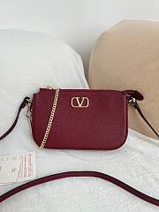 VLTN Mini Vlogo Signature Crossbody Bag In Grainy Calfskin Red - 21.5x13x3cm - 6