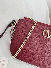 VLTN Mini Vlogo Signature Crossbody Bag In Grainy Calfskin Red - 21.5x13x3cm - 3