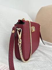 VLTN Mini Vlogo Signature Crossbody Bag In Grainy Calfskin Red - 21.5x13x3cm - 2