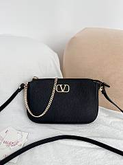 VLTN Mini Vlogo Signature Calfskin Crossbody Bag In Grainy Calfskin Black - 21.5x13x3cm - 5
