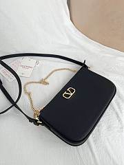 VLTN Mini Vlogo Signature Calfskin Crossbody Bag In Grainy Calfskin Black - 21.5x13x3cm - 4