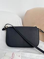 VLTN Mini Vlogo Signature Calfskin Crossbody Bag In Grainy Calfskin Black - 21.5x13x3cm - 2
