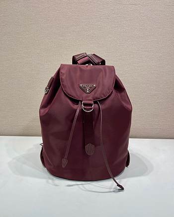Prada Small Re-Nylon Backpack Red 1BZ197 - 35x25x15cm