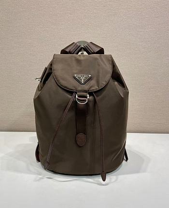 Prada Small Re-Nylon Backpack Brown 1BZ197 - 35x25x15cm