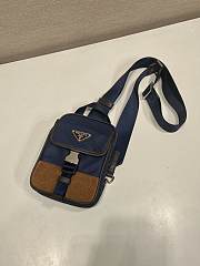 Prada Re-Nylon And Leather Smartphone Case Blue/Coffee 2ZH194 - 17x11.5x4.5cm - 4