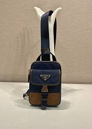 Prada Re-Nylon And Leather Smartphone Case Blue/Coffee 2ZH194 - 17x11.5x4.5cm - 3