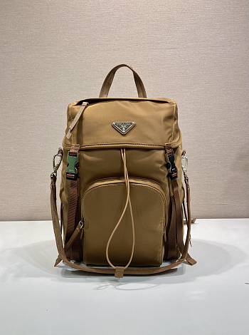 Prada Re-Nylon Backpack Brown 1BZ039 - 34.5x25x15.5cm