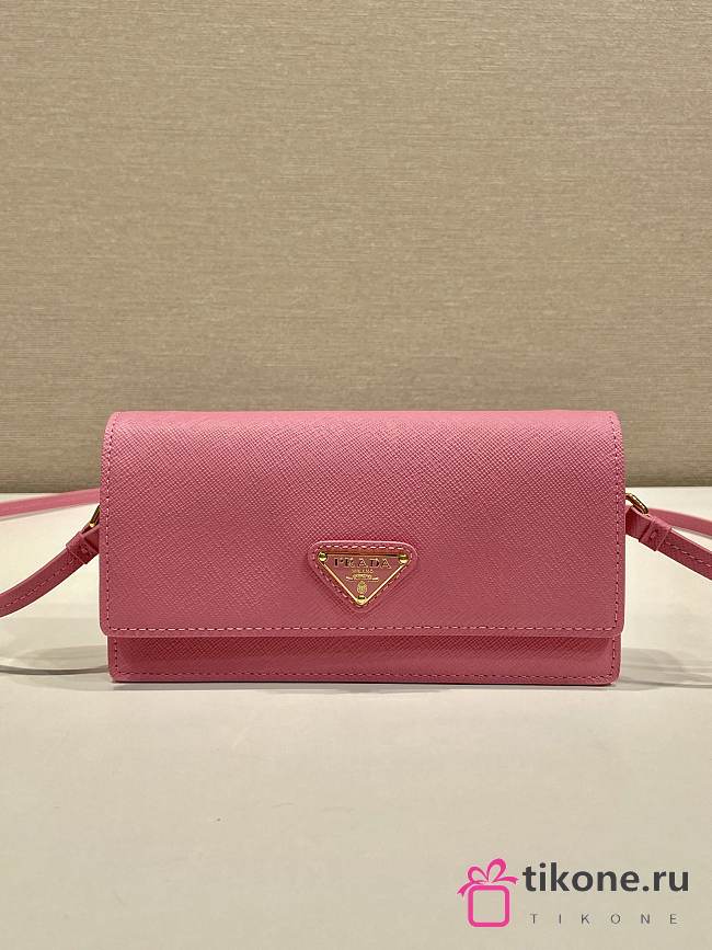 Prada Saffiano Leather Mini Bag Pink 1NF059 - 18x9.5x3cm - 1