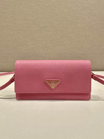 Prada Saffiano Leather Mini Bag Pink 1NF059 - 18x9.5x3cm
