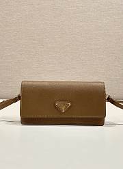 Prada Saffiano Leather Mini Bag Brown 1NF059 - 18x9.5x3cm - 1