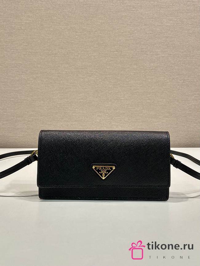 Prada Saffiano Leather Mini Bag Black 1NF059 - 18x9.5x3cm - 1