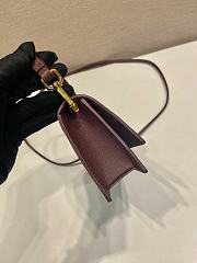 Prada Saffiano Leather Mini Bag Burgundy 1NF059 - 18x9.5x3cm - 4