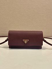 Prada Saffiano Leather Mini Bag Burgundy 1NF059 - 18x9.5x3cm - 5