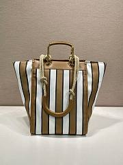 Prada Large Printed Canvas And Leather Tote Bag Camel/Caramel 1BG561 - 35x26x17cm - 4