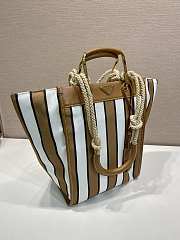 Prada Large Printed Canvas And Leather Tote Bag Camel/Caramel 1BG561 - 35x26x17cm - 2