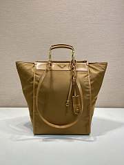 Prada Large Printed Canvas And Leather Tote Bag Caramel 1BG561 - 35x26x17cm - 5