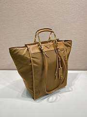 Prada Large Printed Canvas And Leather Tote Bag Caramel 1BG561 - 35x26x17cm - 4