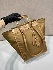 Prada Large Printed Canvas And Leather Tote Bag Caramel 1BG561 - 35x26x17cm - 3
