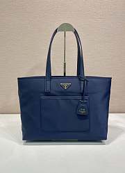 Prada Re-Edition 1978 Medium Re-Nylon And Saffiano Leather Tote Bag Blue 1BG555 - 35x26x15cm - 1