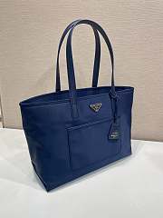 Prada Re-Edition 1978 Medium Re-Nylon And Saffiano Leather Tote Bag Blue 1BG555 - 35x26x15cm - 4