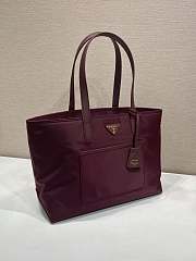Prada Re-Edition 1978 Medium Re-Nylon And Saffiano Leather Tote Bag Burgundy 1BG555 - 35x26x15cm - 6