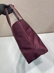 Prada Re-Edition 1978 Medium Re-Nylon And Saffiano Leather Tote Bag Burgundy 1BG555 - 35x26x15cm - 4