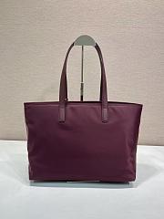 Prada Re-Edition 1978 Medium Re-Nylon And Saffiano Leather Tote Bag Burgundy 1BG555 - 35x26x15cm - 3