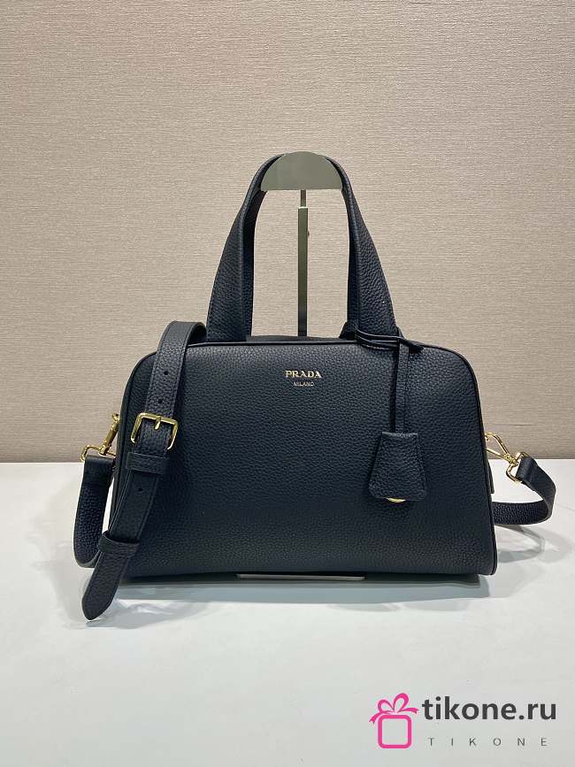 Prada Large Leather Top Handle Bag Black 1BB148 - 33x22x14cm - 1