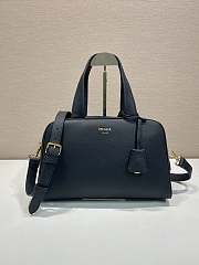 Prada Large Leather Top Handle Bag Black 1BB148 - 33x22x14cm - 1