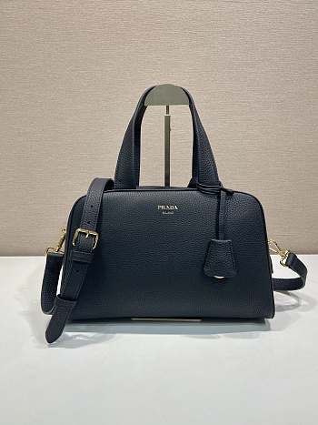 Prada Large Leather Top Handle Bag Black 1BB148 - 33x22x14cm