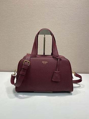Prada Large Leather Top Handle Bag Red 1BB148 - 33x22x14cm