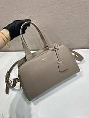 Prada Large Leather Top Handle Bag Clay Grey 1BB148 - 33x22x14cm - 4