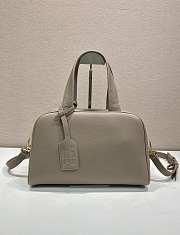 Prada Large Leather Top Handle Bag Clay Grey 1BB148 - 33x22x14cm - 3