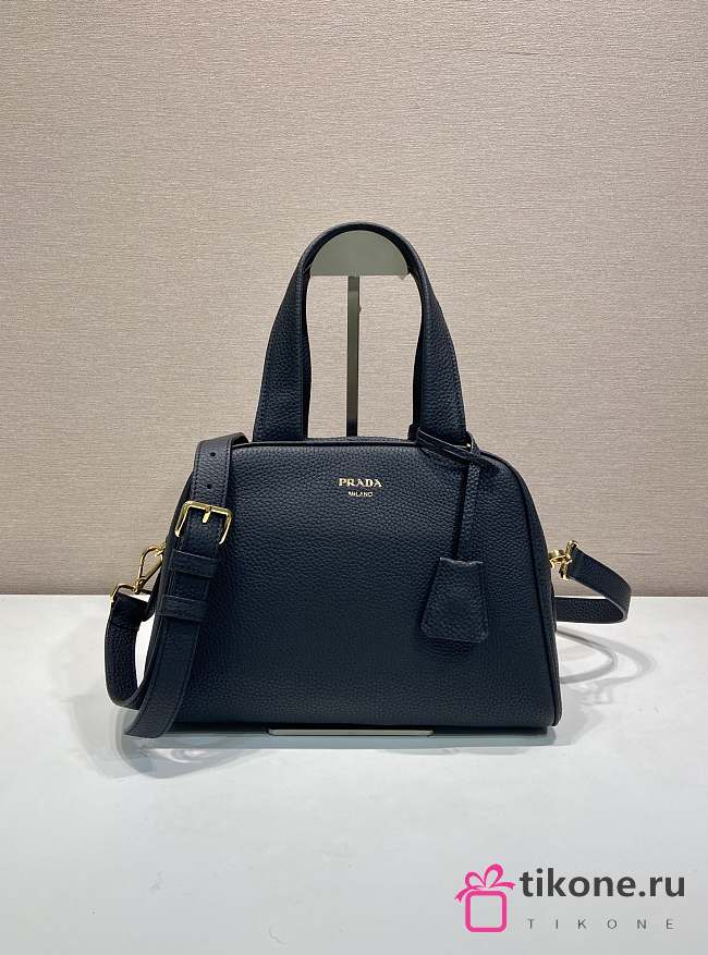Prada Medium Leather Top Handle Bag Black 1BB149 - 28x20x13cm - 1