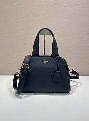 Prada Medium Leather Top Handle Bag Black 1BB149 - 28x20x13cm - 6