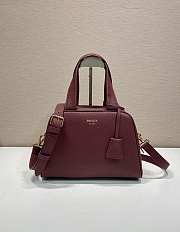 Prada Medium Leather Top Handle Bag Red 1BB149 - 28x20x13cm - 1