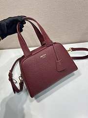 Prada Medium Leather Top Handle Bag Red 1BB149 - 28x20x13cm - 6