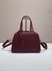 Prada Medium Leather Top Handle Bag Red 1BB149 - 28x20x13cm - 5