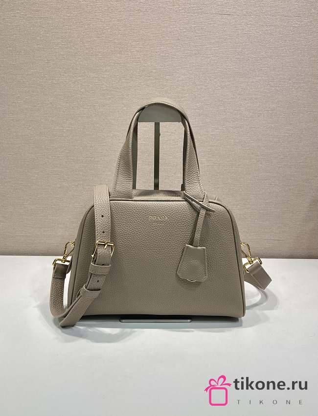 Prada Medium Leather Top Handle Bag Clay Grey 1BB149 - 28x20x13cm - 1