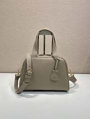 Prada Medium Leather Top Handle Bag Clay Grey 1BB149 - 28x20x13cm - 1