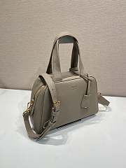 Prada Medium Leather Top Handle Bag Clay Grey 1BB149 - 28x20x13cm - 5